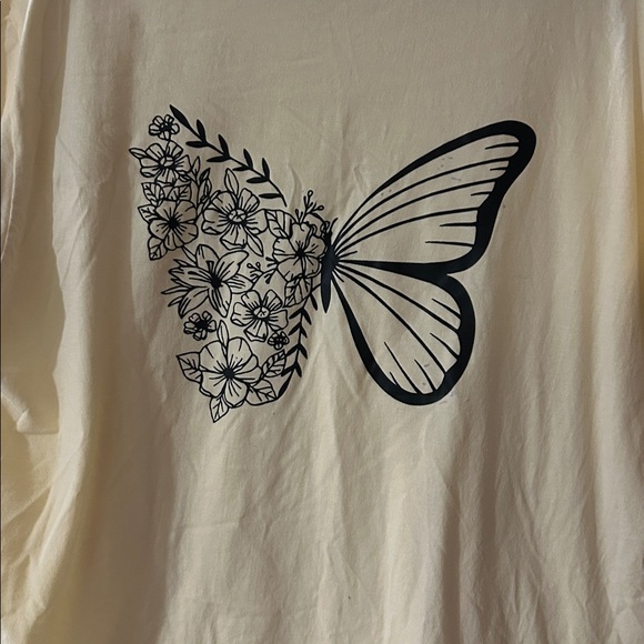 Yellow Butterfly Graphic T-Shirt - Picture 2 of 3